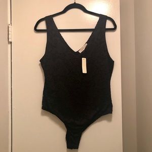 NWT Painted Threads Black Lace Bodysuit
